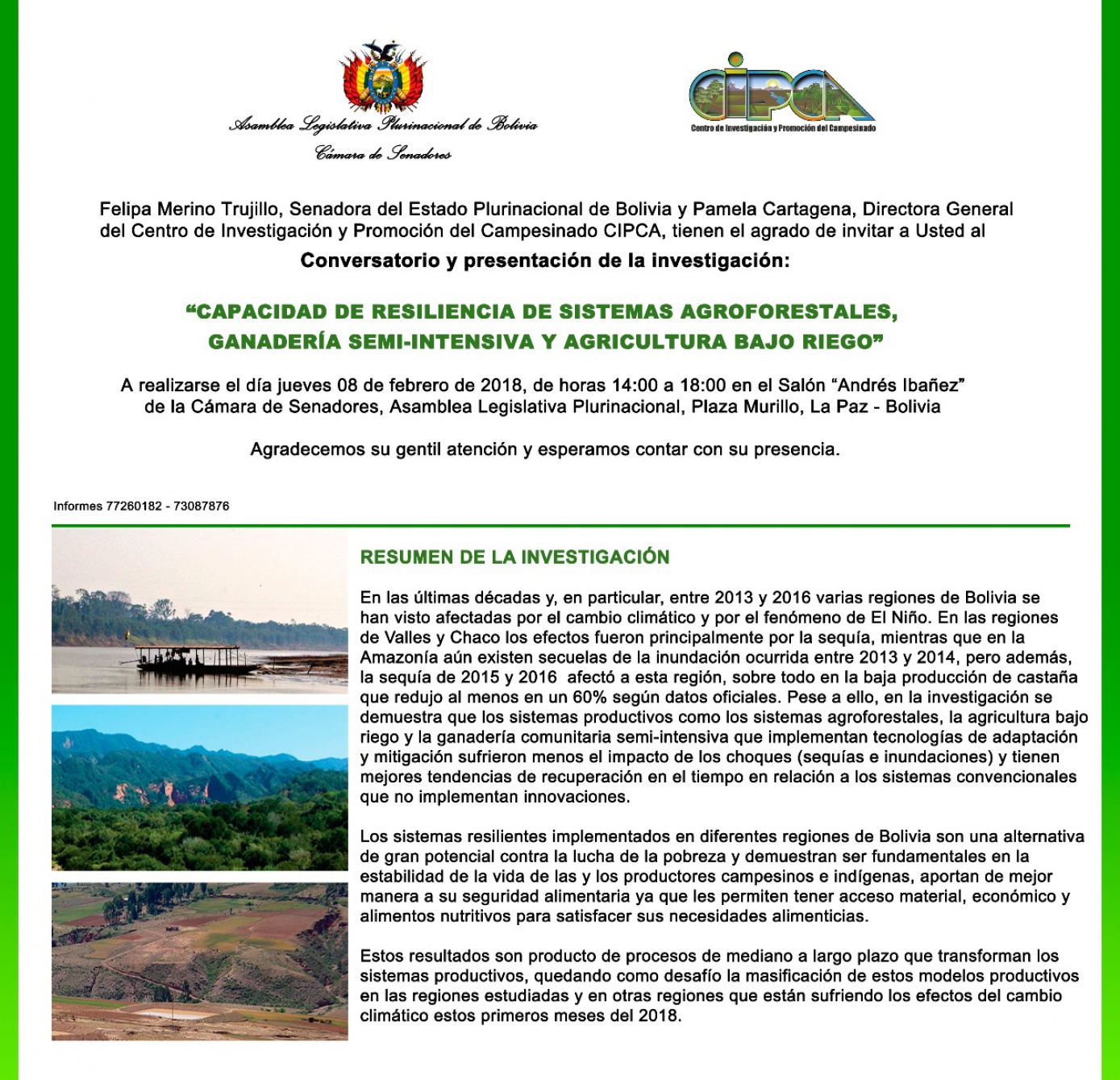 Conversatorio y presentación de la investigación: 