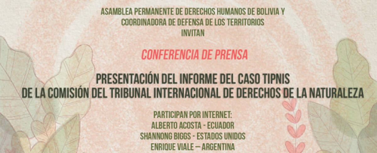 Informe del TIPNIS es presentado en Conferencia de Prensa