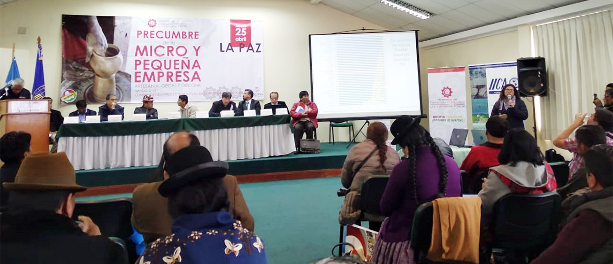 CIPCA presentó datos del estudio de Ingresos Familiares Anuales de campesinos e indígenas rurales en pre cumbre de la Micro y Pequeña Empresa