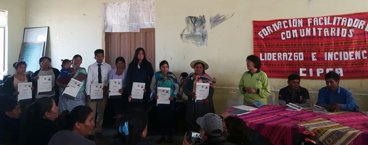 Mujeres líderes de Pojo fueron acreditadas como facilitadoras comunitarias con énfasis en liderazgo e incidencia política para la igualdad género