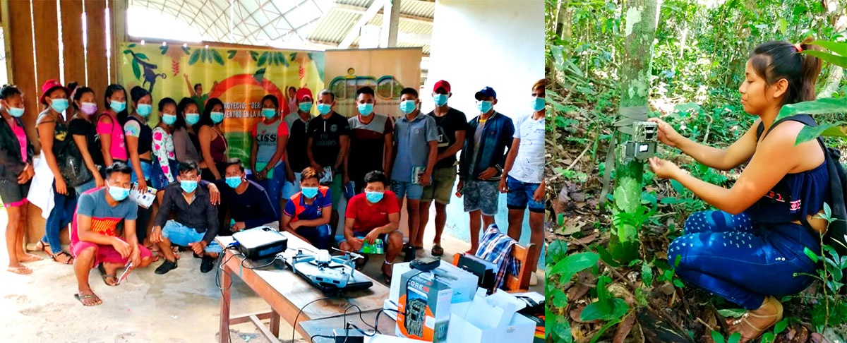 Jóvenes amazónicos se capacitan en tecnologías de información y comunicación (TIC) y monitoreo ambiental (Flora y Fauna).