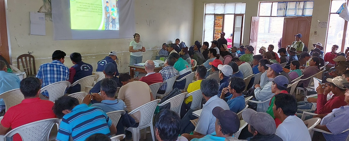 Socialización del Reglamento de la Ley Municipal de Protección Conservación Manejo de Zonas de Recarga Hídrica en el municipio de Pojo