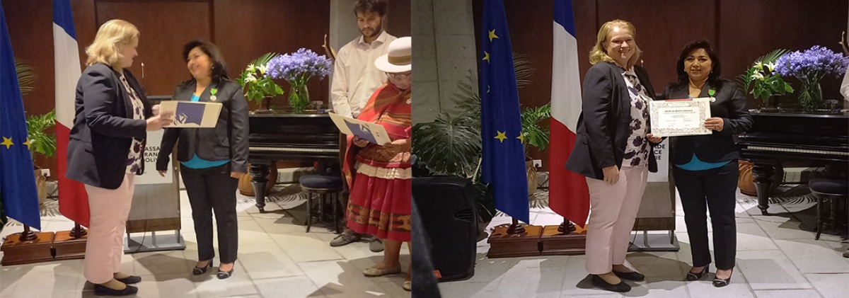 República Francesa otorga distinción a la directora del CIPCA Pamela Cartagena