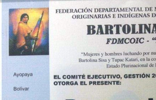 CIPCA recibe reconocimiento de la Federación de Mujeres “Bartolina Sisa” de Cochabamba