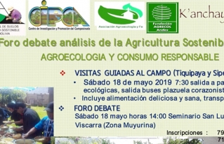 En Cochabamba productores y consumidores debatirán sobre agricultura sostenible con enfoque agroecológico y consumo responsable