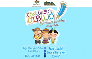 Niñas y niños expresan sus derechos a través de dibujos, en el municipio de San Pedro de Totora
