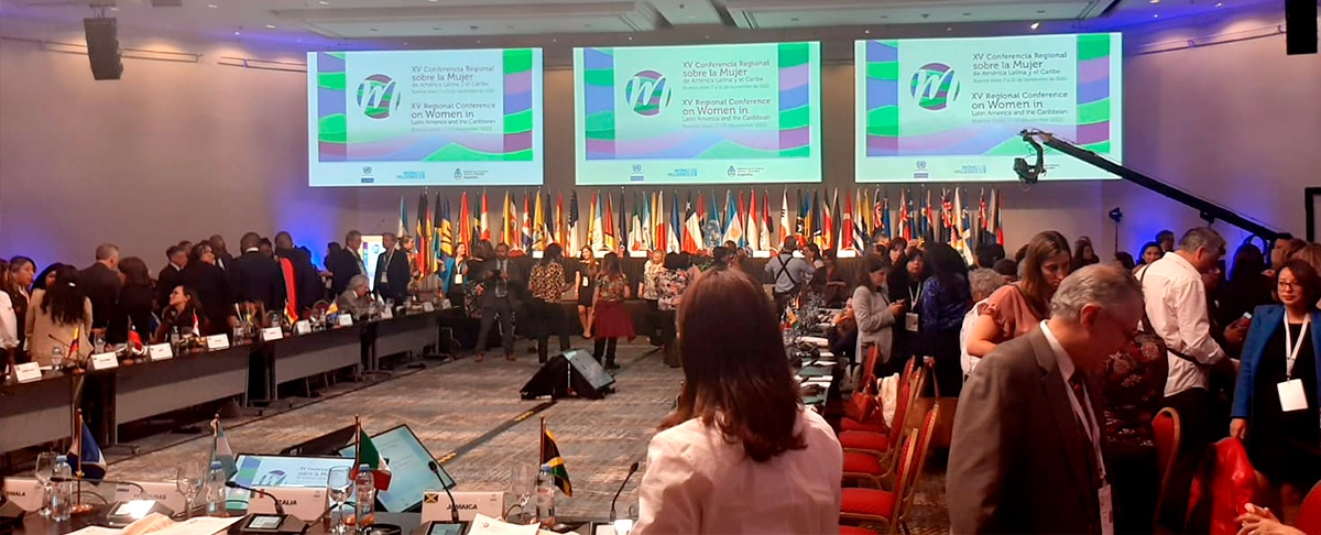 XV Conferencia Regional sobre la Mujer de América Latina y el Caribe: La sociedad del cuidado, horizonte para una recuperación sostenible con igualdad de género.